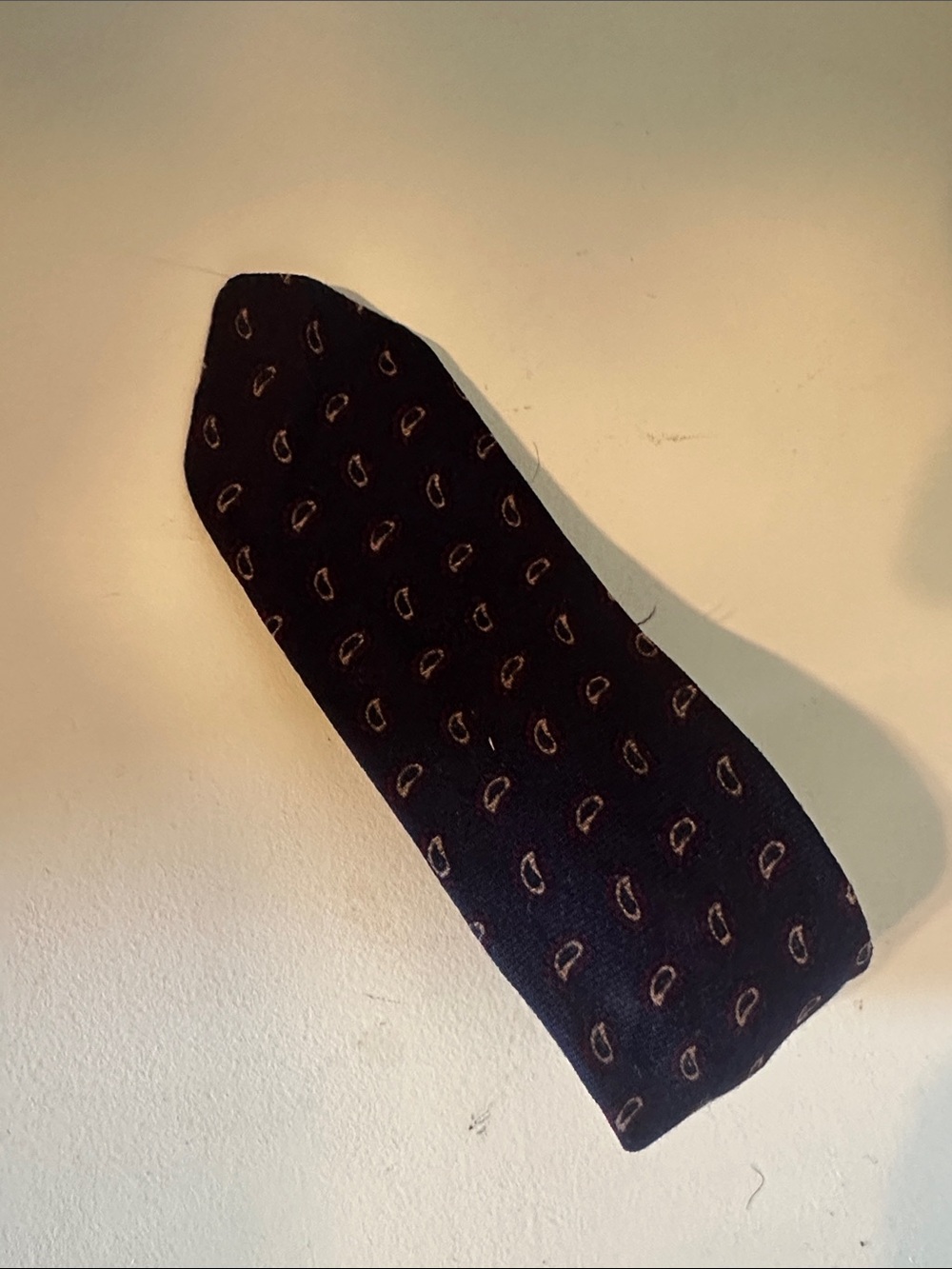 English Laundry Black Tie with Brown Paisley Accents